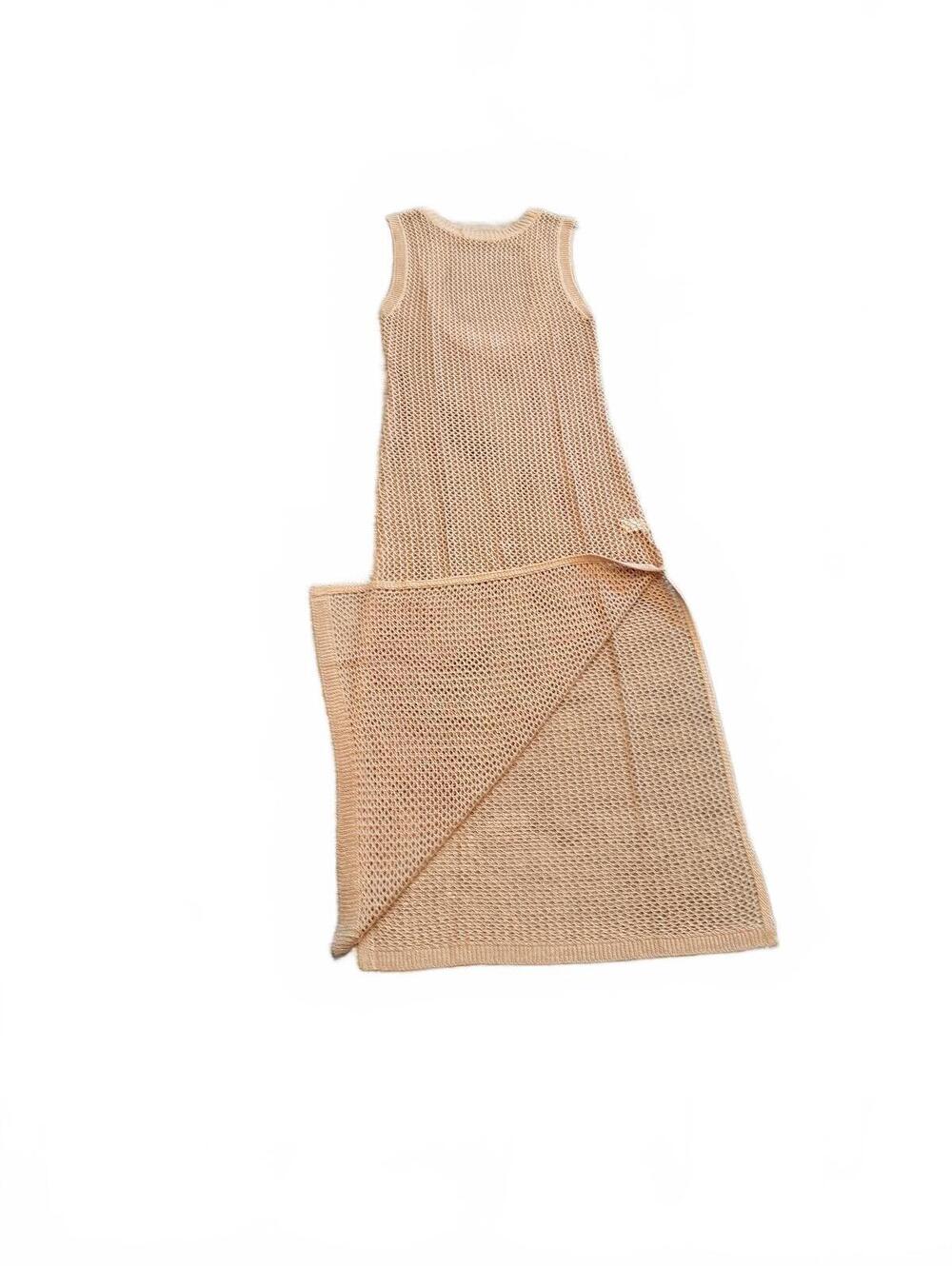 Boutique Swim Crochet Maxi Cover-Up Tan NEW - Picture 2 of 7